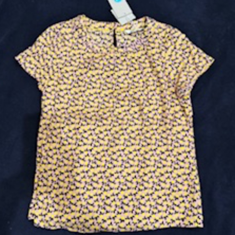 NEW WITH TAGS! Boden Silk-Blend Carey Top with lemon motif, Size 8